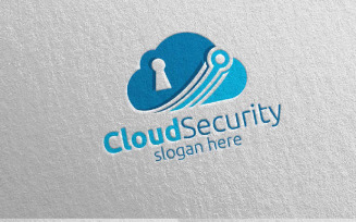 Data Digital Cloud Security Logo template