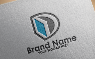 Letter d box Logo template