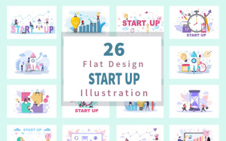 26 Business Startup Flat - Illustration