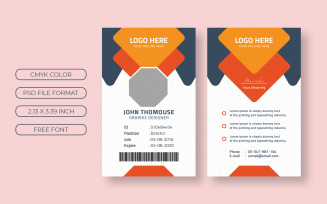 ID Card Layout with Orange Accents - Corporate Identity Template