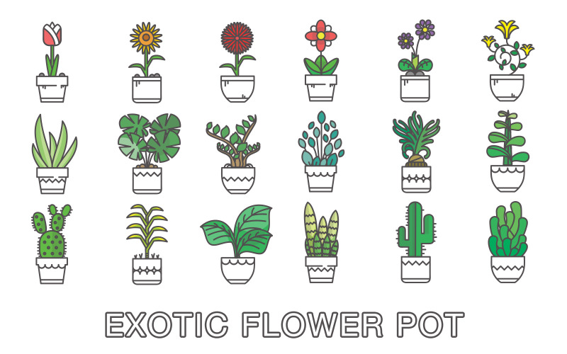 Flower Pot Icon Icon Set