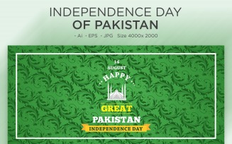Green Pakistan Independence Day Of Pakistan 14 August - Illustration