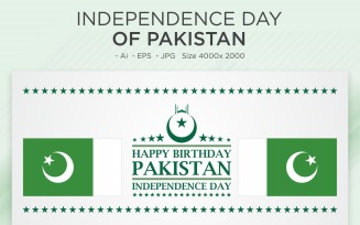 Independence Day of Pakistan Greeting Card - Illustration