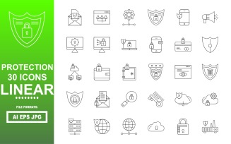 30 Protection Linear Icon Pack