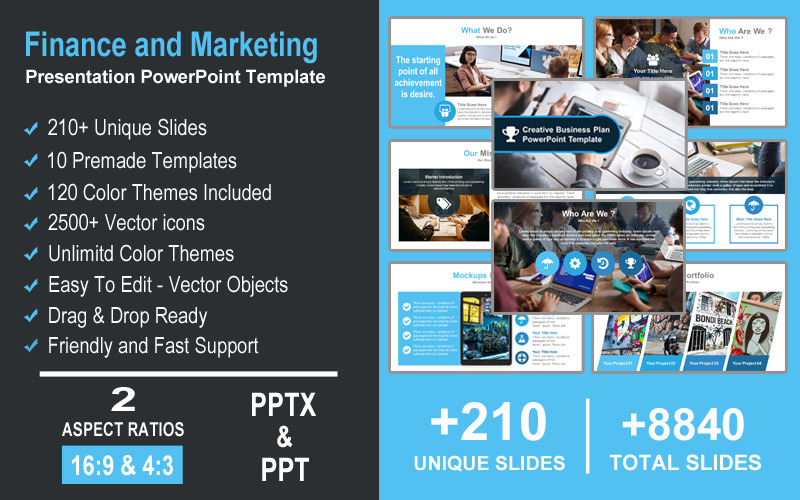 Finance and Marketing Presentation PowerPoint template PowerPoint Template