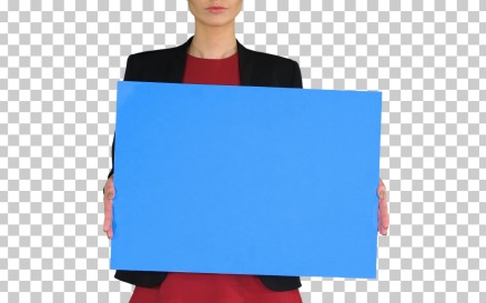 Businesswoman Holding Blank Whiteboard Sign Alpha - Stock Video