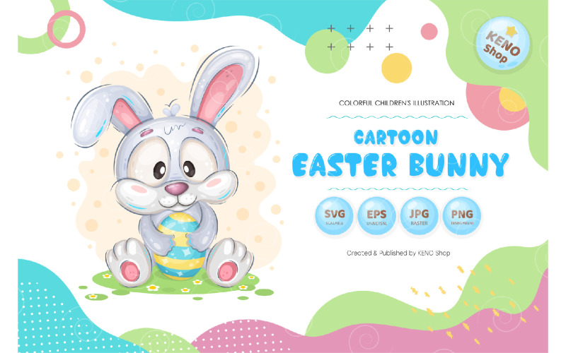 Cartoon Easter Bunny - Vector Image Vector Graphic