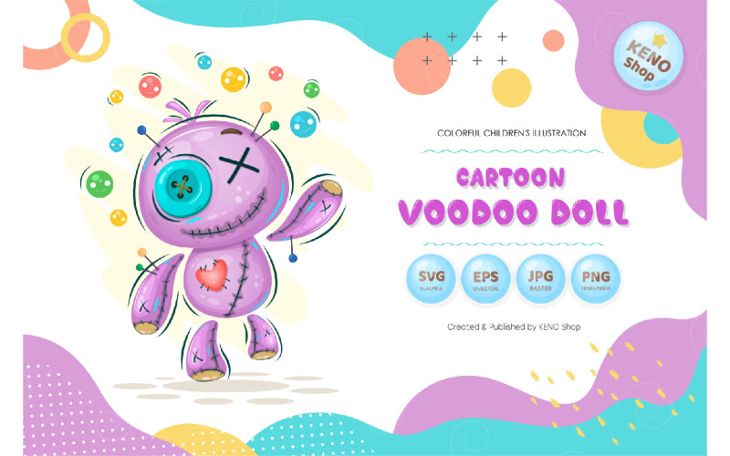 Cartoon Voodoo Doll - Vector Image Vector Graphic