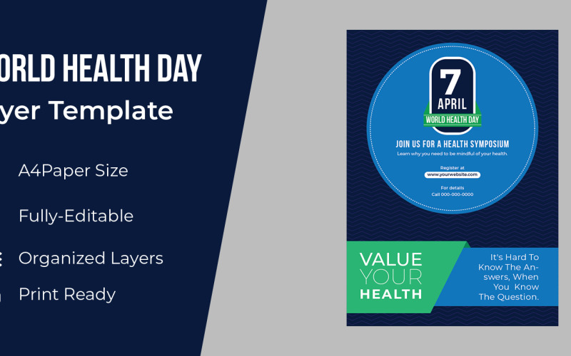 Health Care Poster World Health Day Corporate Identity