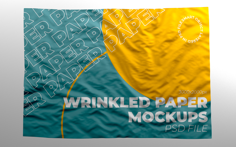 Wrinkled Poster / Paper product mockup Product Mockup