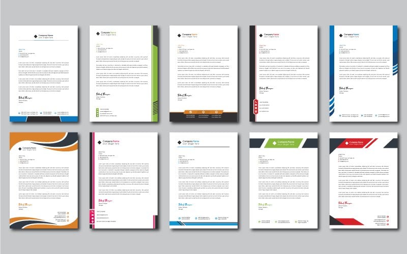 Template #171098 Stationery Letterhead Webdesign Template - Logo template Preview