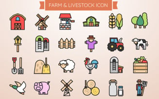 Farm and Livestock Iconset Template