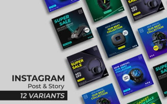GADGET SERIES I - Instagram Post and Story Social Media Template