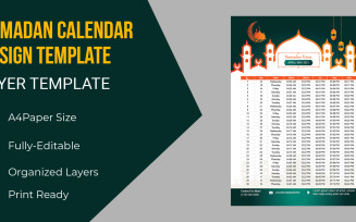 Hijri islamic Calendar 2021 for Ramadan - Corporate Identity Template