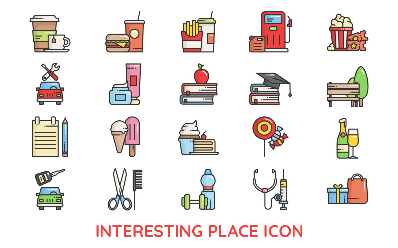 Interesting Place Iconset Template Icon Set