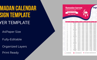 Ramadan Calendar Design Corporate identity template