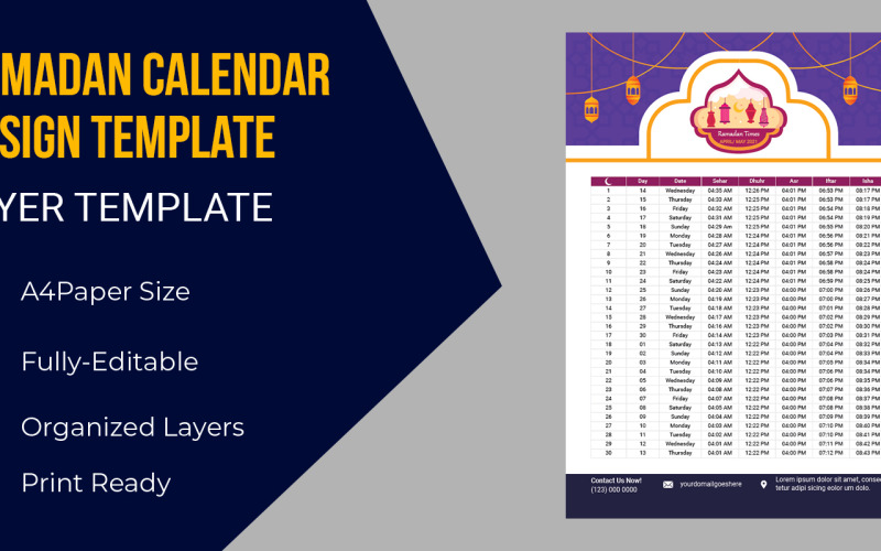 Sehri Ifter Time Schedule - Corporate Identity Template
