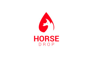 Drop Horse Logo template