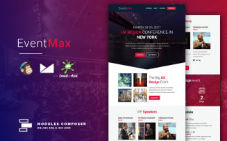 EventMax - Responsive Email for Events & Conferences with Online Builder Newsletter Template