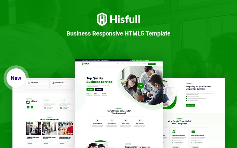 "Hisfull - Business Responsive HTML Website Template" 响应式网页模板 #171353