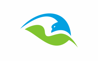 Leaf eagle Logo template