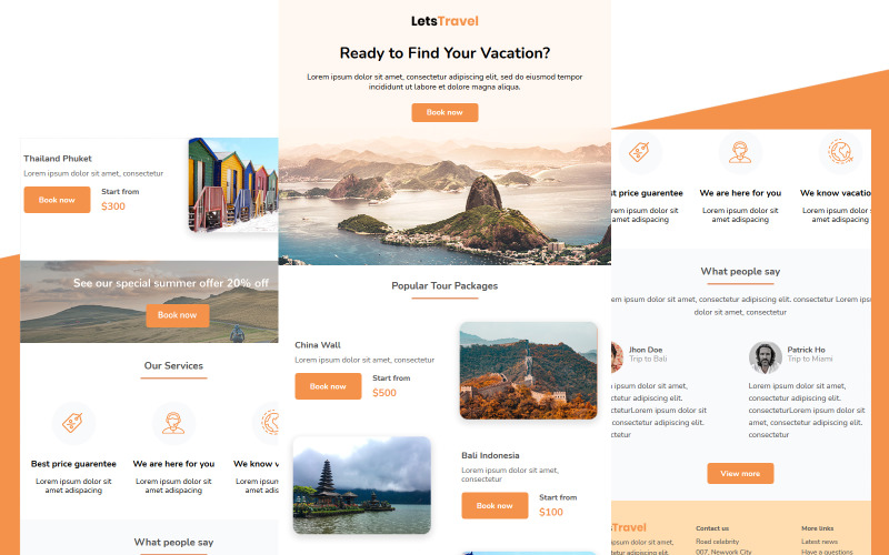 LetsTravel - Travel newsletter template multipurpose Newsletter Template