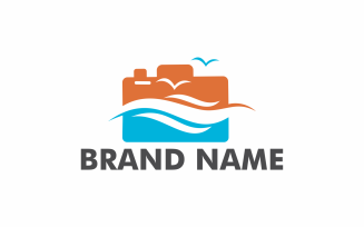 Ocean camera Logo template