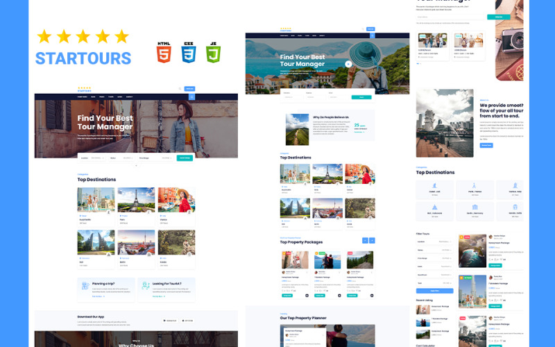 Startours Tour booking and Vacation Listing HTML5 Template Website Template