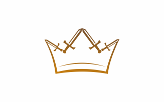 Sword crown Logo template