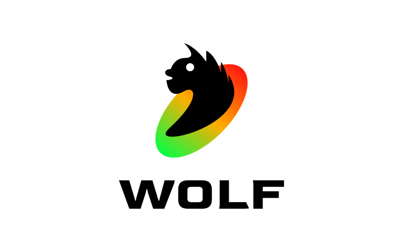 wolf - Gradient Logo template Logo Template