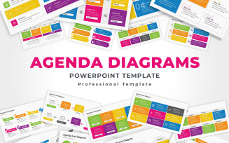 Agenda diagrams PowerPoint template