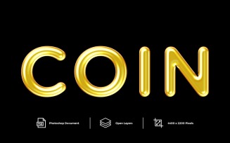 Coin Text Effects Layer Style - Illustration
