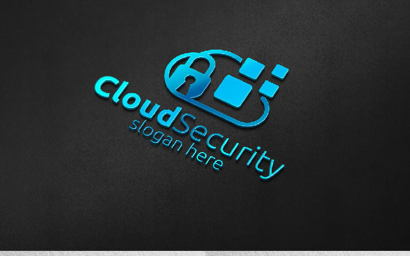 Digital Cloud Key Security Logo Logo Template