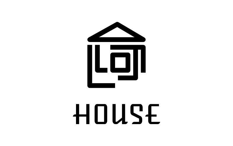House Line Logo Logo Template
