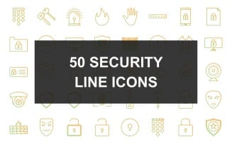 50 Security Line Gradient Icons