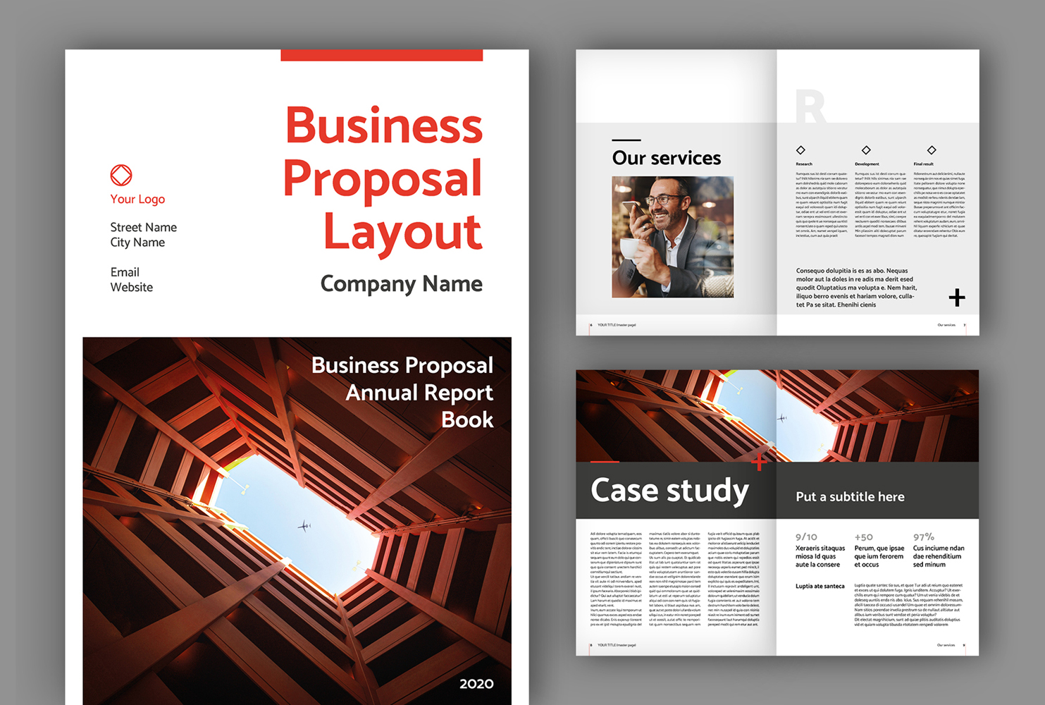 "Business Proposal Layout (A4+US)" Magazine Template №171571