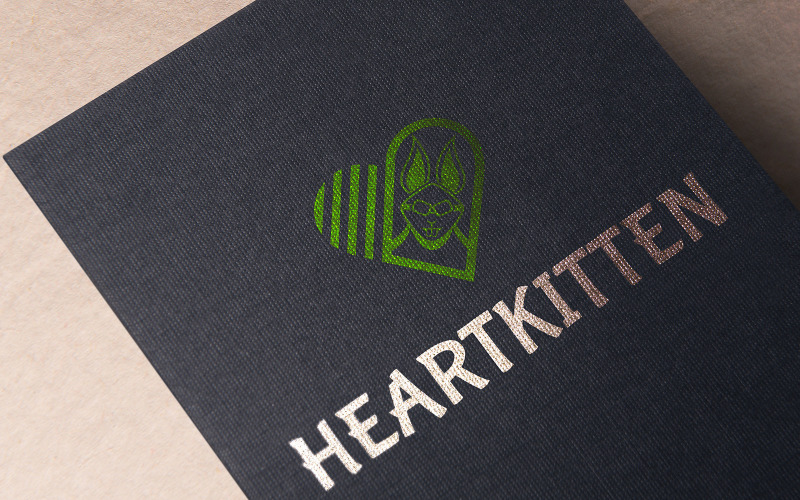Heartkitten Logo Design Logo Template