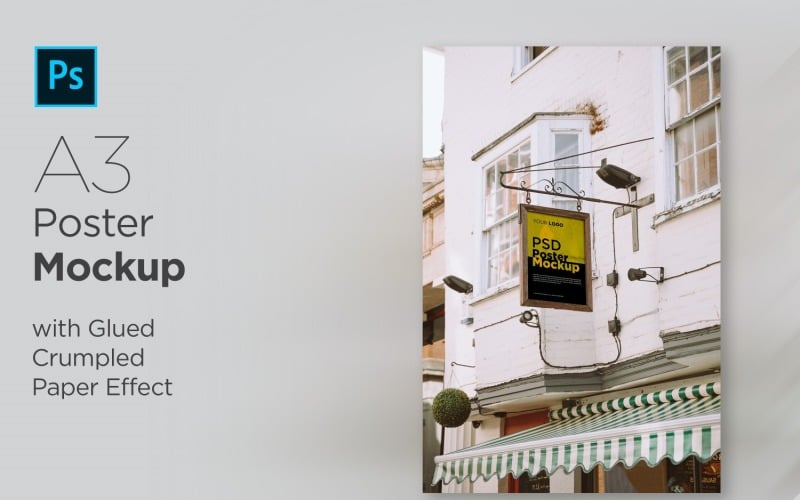 A3 Crumpled Poster Mockup Product Mockup