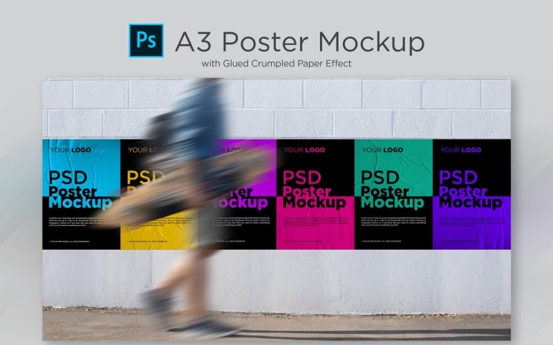 A3 Crumpled Poster product mockup Product Mockup