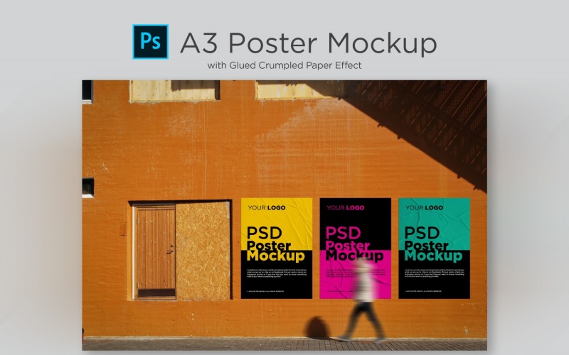 A3 Poster Glued Paper Mockup Product Mockup