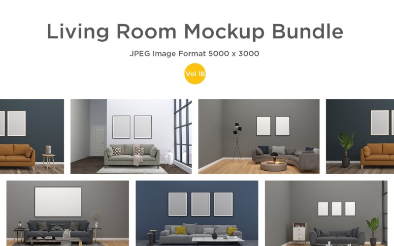 3D Interior Living Room Mockup Vol-18 Product Mockup