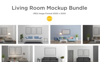 3D Rendered Interior Living Room Mockup Vol-13
