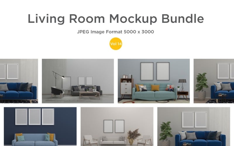 3D Rendered Interior Living Room Mockup Vol-14 Product Mockup