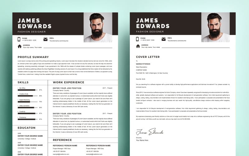 James Edwards - Fashion Designer Resume Resume Template