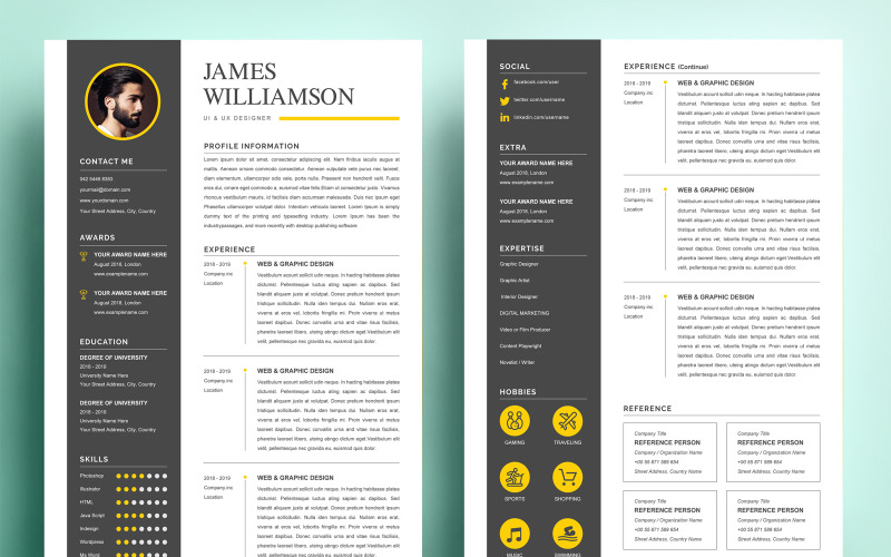 James Williamson - Clean Resume CV Template Resume Template