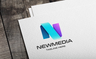 New Media Letter N Logo template