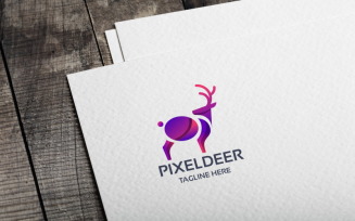 Pixel Deer Logo template