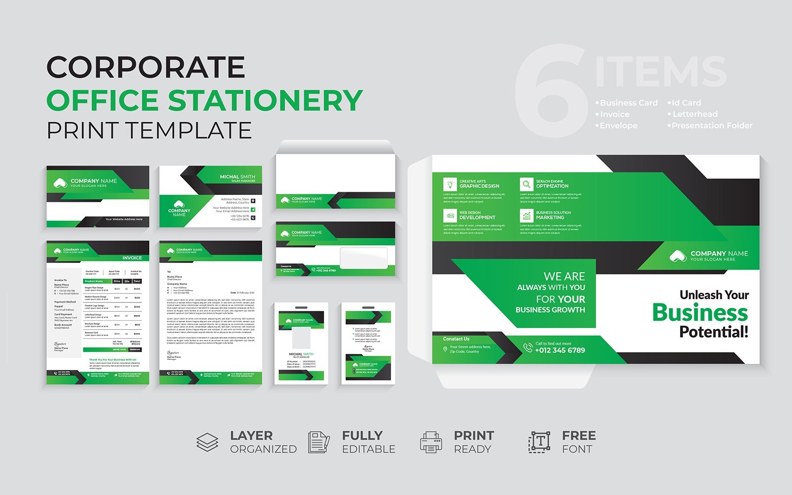 Template #171951 Corporate Stationery Webdesign Template - Logo template Preview