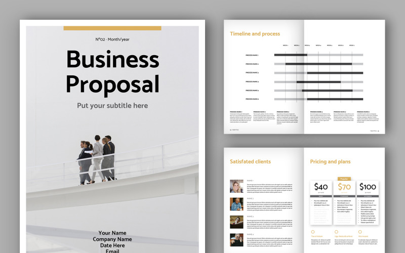 Business Proposal Layout (A4+US) - Corporate Identity Template