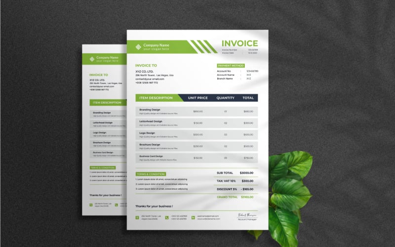 Corporate Business Invoice Design Corporate Identity